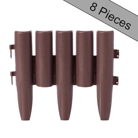 Gardenised Decorative Interlocking Half Log Lawn Edging Garden Ornamental Fence Border, PK 8 QI004111.8